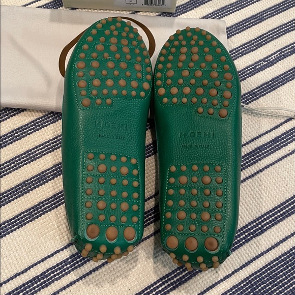 EUC M. Gemi The Pastoso Tumbled Leather Driving Loafers in Jewel Green Size 37 - Picture 9 of 12